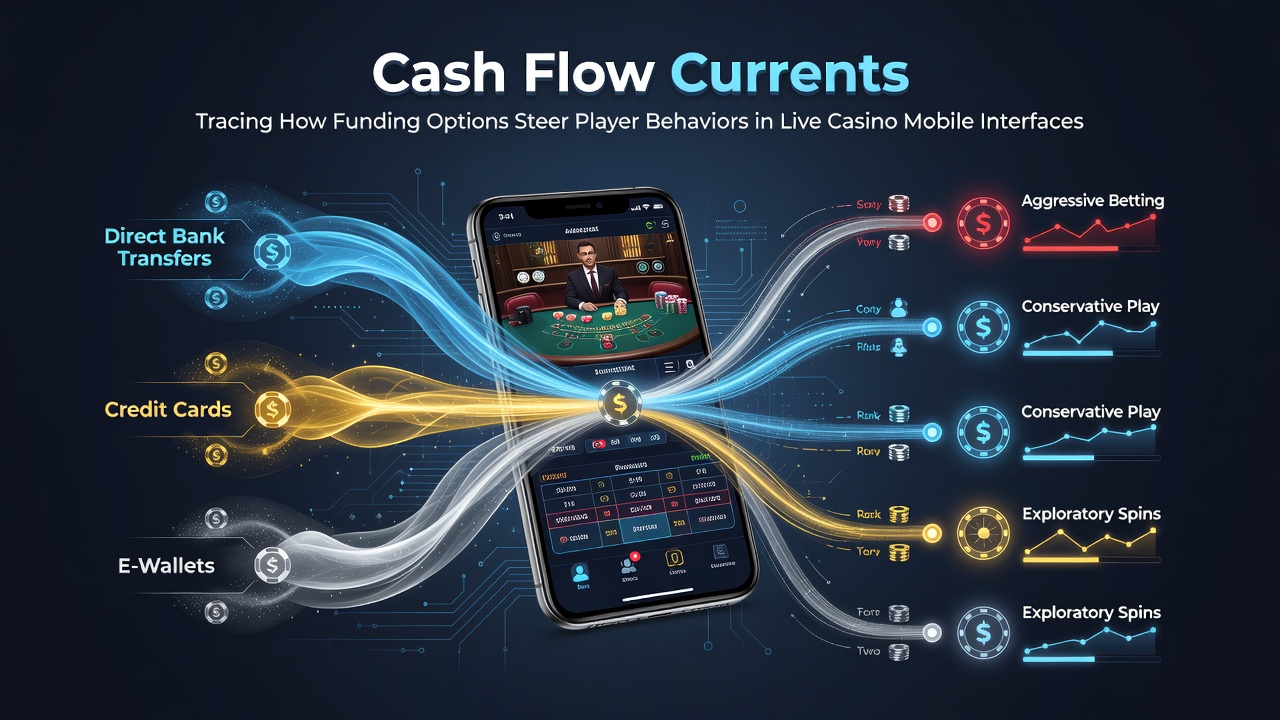 Mobile live casino interface showing funding options and player activity dashboard