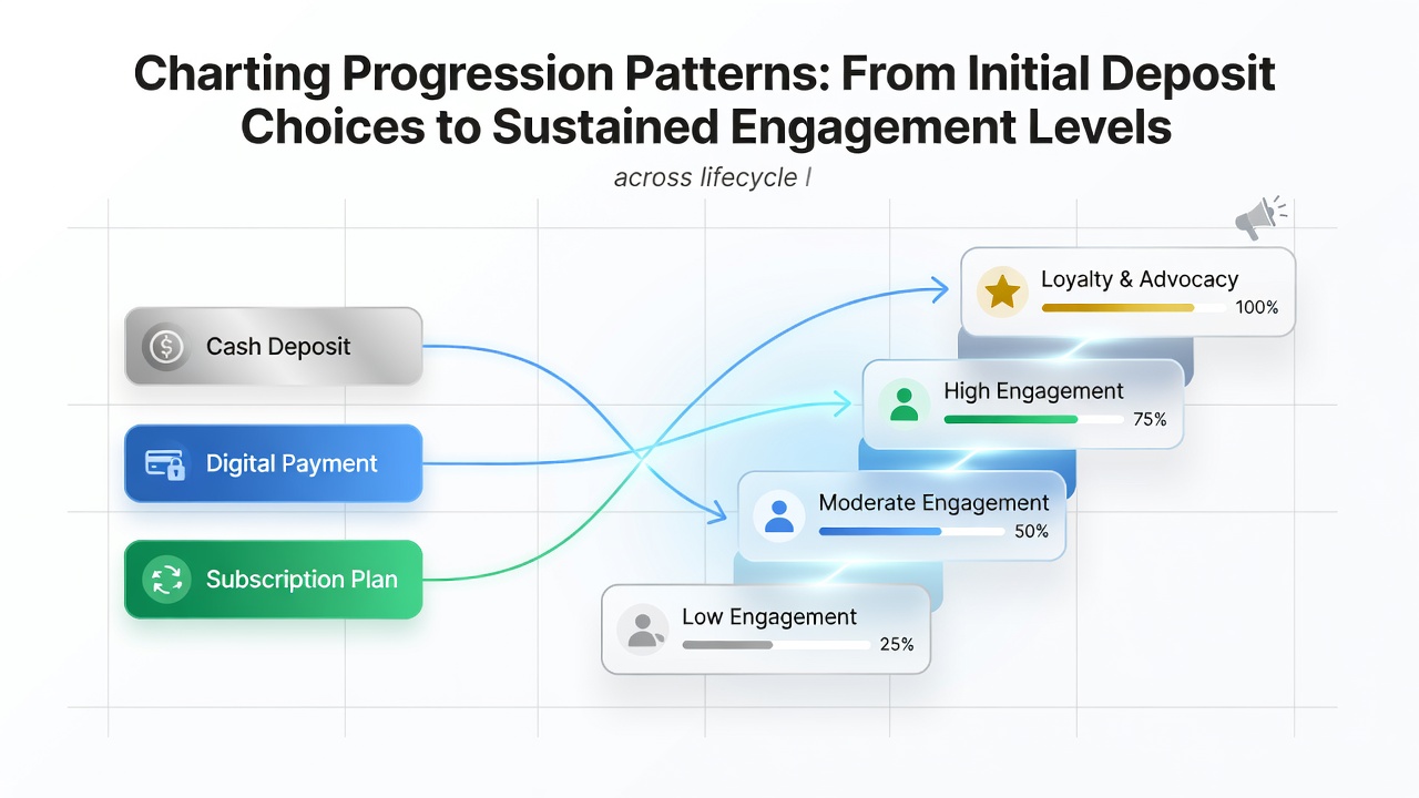 Chart showing loyalty tier progression rates linked to deposit behaviors in online table environments
