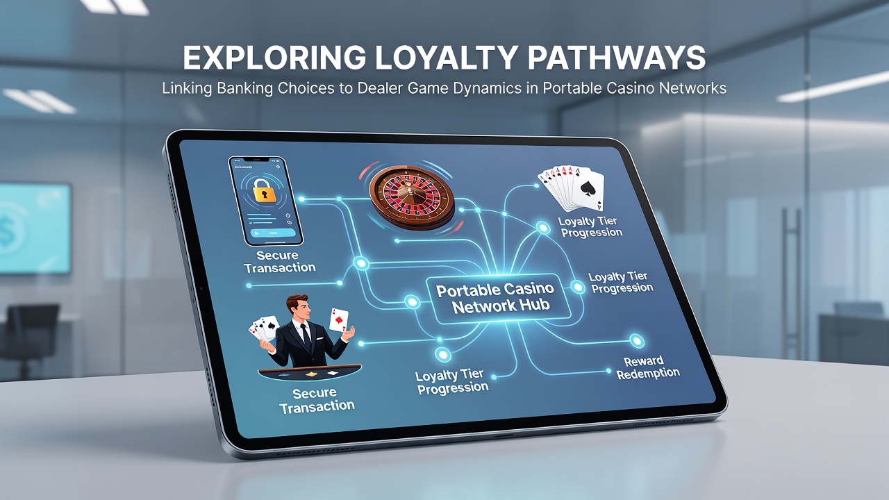 Illustration of mobile live dealer interface displaying loyalty tier benefits tied to banking selections
