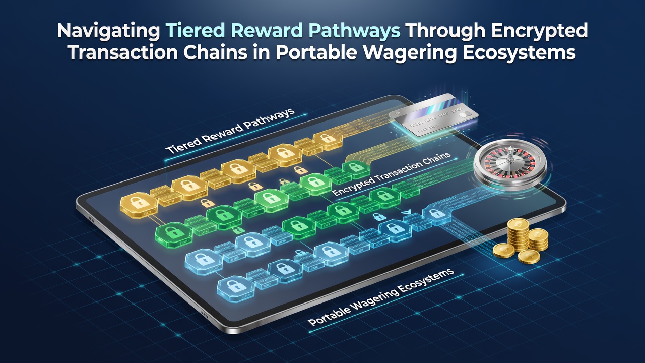Illustration of tiered reward pathways integrated with encrypted transaction chains in mobile wagering apps