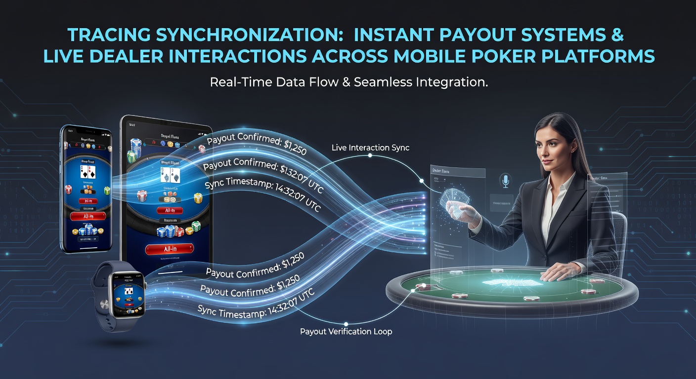 Mobile poker app interface displaying real-time live dealer table alongside instant payout confirmation screen